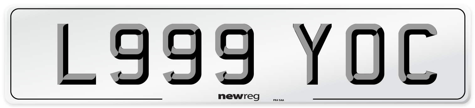 L999 YOC Number Plate from New Reg
